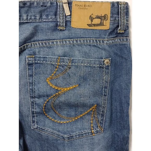 Marc Ecko Women's Boot‎ Cut Size 40x32 Blue Denim Jeans - Picture 5 of 7